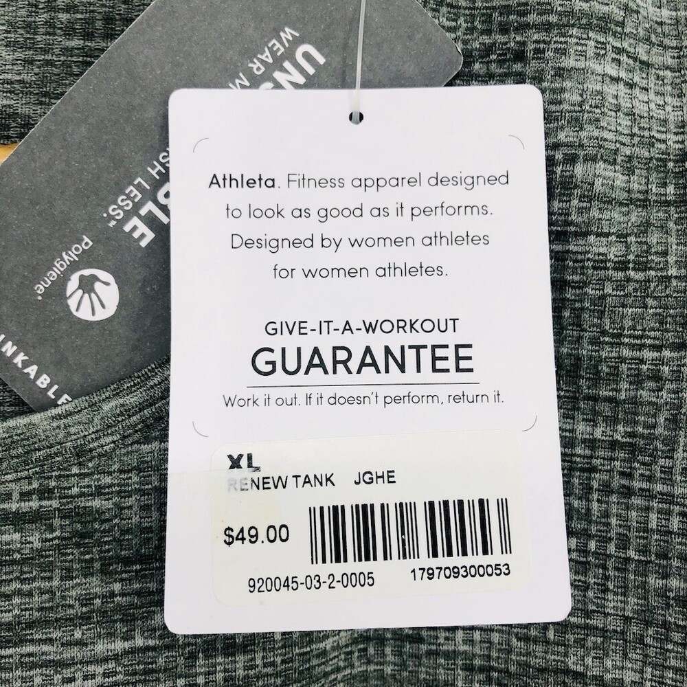 Athleta Women's Sage Unstinkable Round Neck Seamless Activewear Tank Shirt XL - Picture 5 of 7